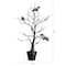 2ft. Pre-Lit Artificial Halloween Black Spooky Twig Tree with Bats and 40 Orange & Purple LED Lights